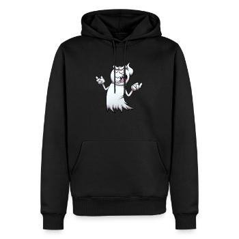 Fantôme maléfique qui rit - Sweat à capuche Premium bio Homme - noir - Devant - Nico (187cm)