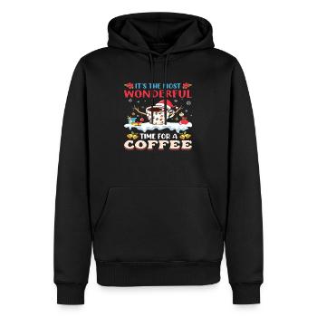 It´s the most Wonderful Time for a Coffee - Männer Premium Bio Hoodie - Schwarz - Vorne - Nico (187cm)