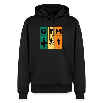 GYM Chemise Femme - Sweat à capuche Premium bio Homme - noir - Devant - Nico (187cm)