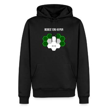 Begeisterung pur - Männer Premium Bio Hoodie - Schwarz - Vorne - Nico (187cm)