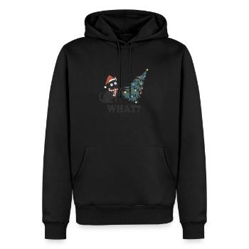 What? Katze Weihnachten - Männer Premium Bio Hoodie - Schwarz - Vorne - Nico (187cm)
