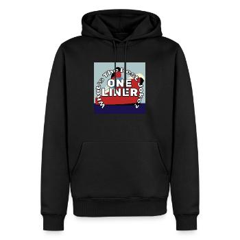 What's The Best Joke? ONE LINER - Men’s Premium Organic Hoodie - black - Front - Nico (187cm)