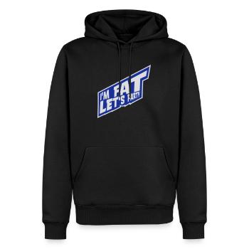 im fat lets party - Männer Premium Bio Hoodie - Schwarz - Vorne - Nico (187cm)