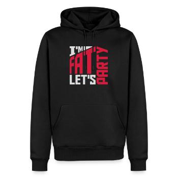 im fat lets party - Männer Premium Bio Hoodie - Schwarz - Vorne - Nico (187cm)