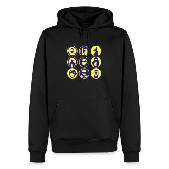 Abstract Faces / Figures, Vector Art, Head - Men’s Premium Organic Hoodie - black - Front - Nico (187cm)