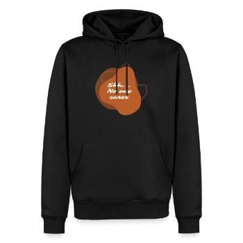 No One cares. Shit. - Männer Premium Bio Hoodie - Schwarz - Vorne - Nico (187cm)