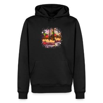Cake - Men’s Premium Organic Hoodie - black - Front - Nico (187cm)