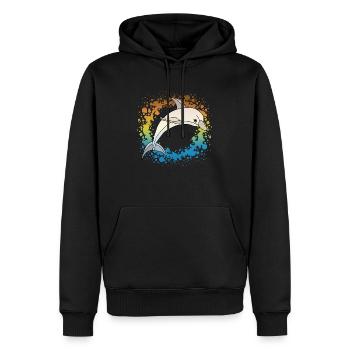 Delfin - Männer Premium Bio Hoodie - Schwarz - Vorne - Nico (187cm)