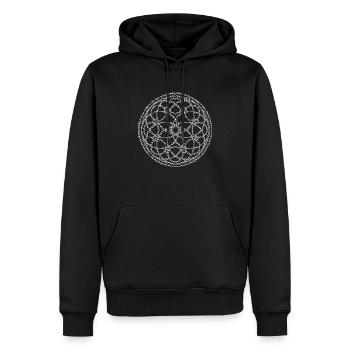 Mosaik Mandala - Männer Premium Bio Hoodie - Schwarz - Vorne - Nico (187cm)