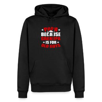 Papa because Grandpa is for old Guys - Men’s Premium Organic Hoodie - black - Front - Nico (187cm)