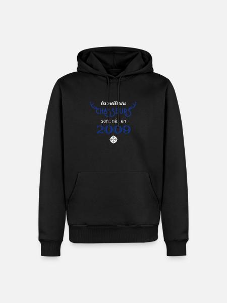 Anniversaire chasseur 2009 - Sweat à capuche Premium bio Homme - noir