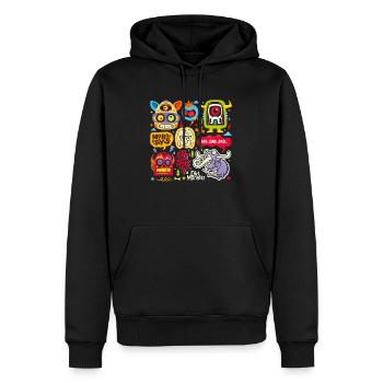 Cartoon Gesicht Comic Cartoon Humor Lächeln - Männer Premium Bio Hoodie - Schwarz - Vorne - Nico (187cm)