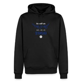 Anniversaire chasseur 1969 - Sweat à capuche Premium bio Homme - noir - Devant - Nico (187cm)