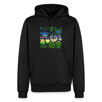 Verrücktes Gesicht Gesicht glücklich Cartoon Happy Gesicht Cartoon - Männer Premium Bio Hoodie - Schwarz - Vorne - Nico (187cm)
