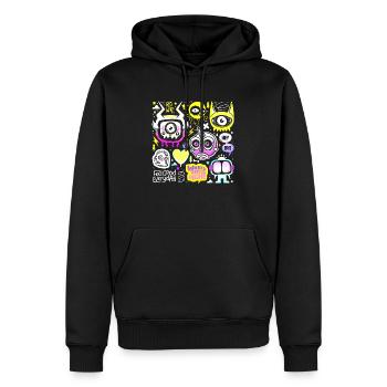 Verrücktes Gesicht Gesicht glücklich Cartoon Happy Gesicht Cartoon - Männer Premium Bio Hoodie - Schwarz - Vorne - Nico (187cm)