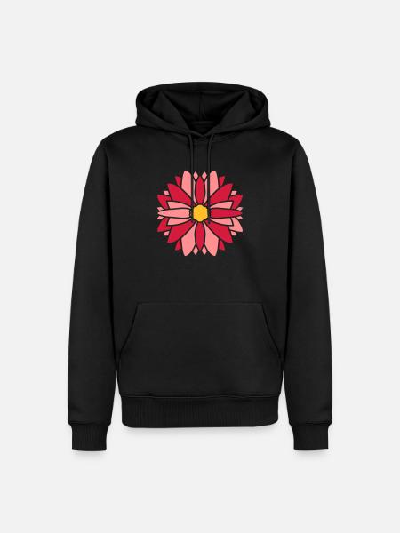 Rote Hübsche Blume Design - Männer Premium Bio Hoodie - Schwarz