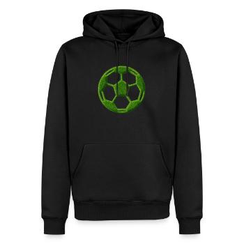 Icon of classic football in grass look green - Men’s Premium Organic Hoodie - black - Front - Nico (187cm)