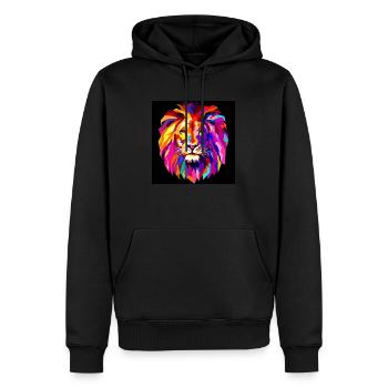 Cool Colourful Lion - Men’s Premium Organic Hoodie - black - Front - Nico (187cm)
