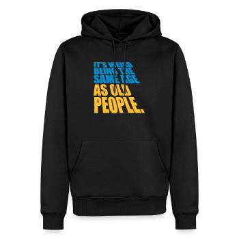 being old people age - Men’s Premium Organic Hoodie - black - Front - Nico (187cm)