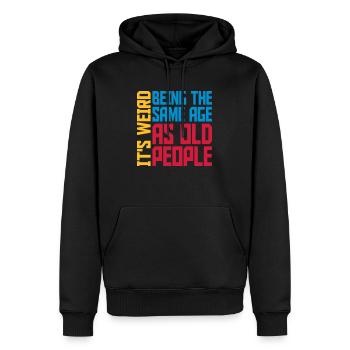 being old people age - Men’s Premium Organic Hoodie - black - Front - Nico (187cm)