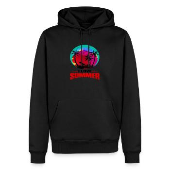 I love Summer - Männer Premium Bio Hoodie - Schwarz - Vorne - Nico (187cm)