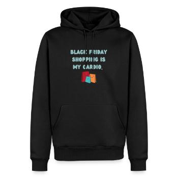 Shopping addict | Black Friday - Sweat à capuche Premium bio Homme - noir - Devant - Nico (187cm)