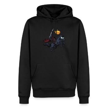 Gruseliger Halloween-Reiter - Männer Premium Bio Hoodie - Schwarz - Vorne - Nico (187cm)