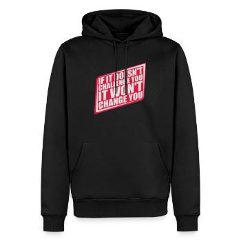 Séance d’entraînement Fitness Motivation Citation - Sweat à capuche Premium bio Homme - noir - Devant - Nico (187cm)