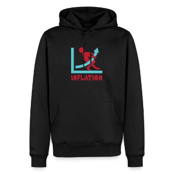 La courbe d’inflation augmente et le sarcasme augmente - Sweat à capuche Premium bio Homme - noir - Devant - Nico (187cm)