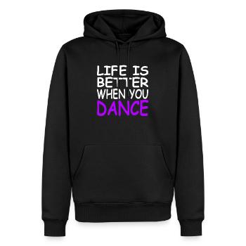 Danser - Sweat à capuche Premium bio Homme - noir - Devant - Nico (187cm)