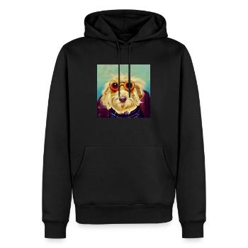 Happy Dog - Männer Premium Bio Hoodie - Schwarz - Vorne - Nico (187cm)