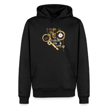 Steampunk" Time is Up" - Männer Premium Bio Hoodie - Schwarz - Vorne - Nico (187cm)