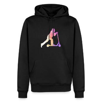 Freestyle Roller Aquarell Roller - Männer Premium Bio Hoodie - Schwarz - Vorne - Nico (187cm)