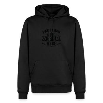 Park Beer juste ici - Sweat à capuche Premium bio Homme - noir - Devant - Nico (187cm)
