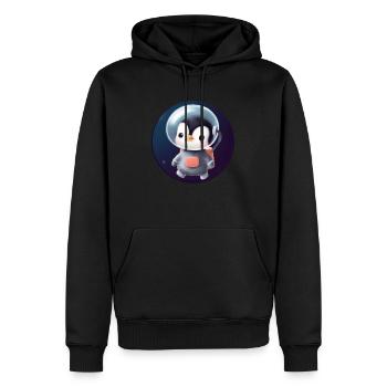 Astronaute pingouin mignon dans l’espace - Sweat à capuche Premium bio Homme - noir - Devant - Nico (187cm)