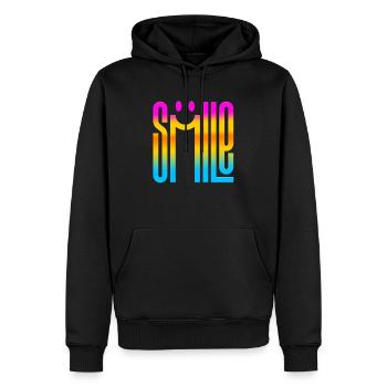 penser sourire pensées positives méditation heureuse - Sweat à capuche Premium bio Homme - noir - Devant - Nico (187cm)