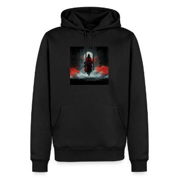 le réveil du ronin - Sweat à capuche Premium bio Homme - noir - Devant - Nico (187cm)