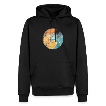 soleil & mer - Sweat à capuche Premium bio Homme - noir - Devant - Nico (187cm)