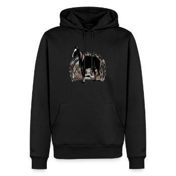Pferd - Männer Premium Bio Hoodie - Schwarz - Vorne - Nico (187cm)