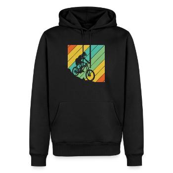 Vélo de montagne cyclisme - Sweat à capuche Premium bio Homme - noir - Devant - Nico (187cm)