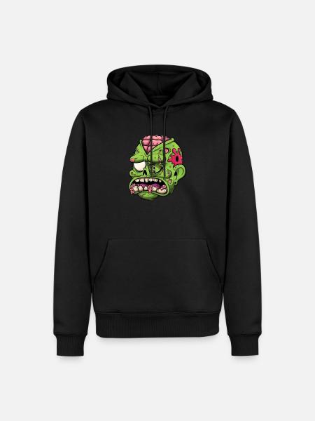 Wounded Zombie Head - Men’s Premium Organic Hoodie - black