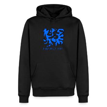Art abstrait en bleu - Sweat à capuche Premium bio Homme - noir - Devant - Nico (187cm)