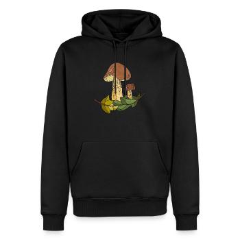 Pilze - Männer Premium Bio Hoodie - Schwarz - Vorne - Nico (187cm)