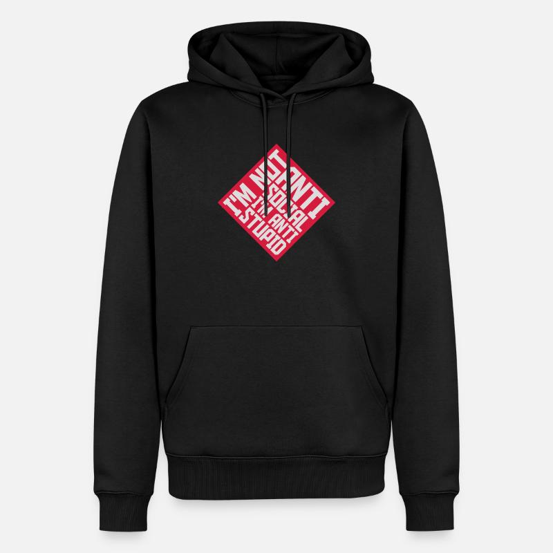 pas antisocial anti-stupide - Sweat à capuche Premium bio Homme - noir