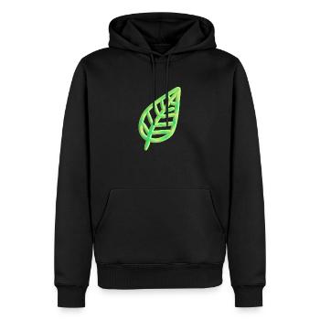 Leaf symbol nature green thick - Men’s Premium Organic Hoodie - black - Front - Nico (187cm)