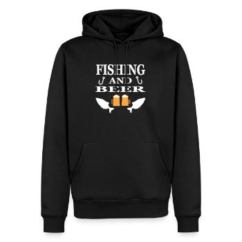 Pêche - Sweat à capuche Premium bio Homme - noir - Devant - Nico (187cm)