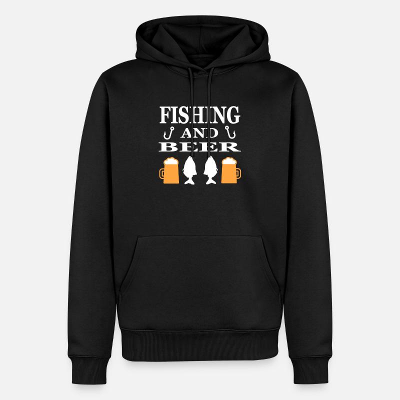 Angeln - Männer Premium Bio Hoodie - Schwarz