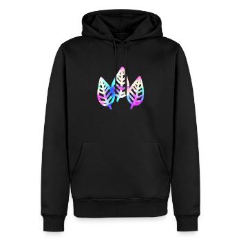 trois feuilles couleurs motif feuille colorée - Sweat à capuche Premium bio Homme - noir - Devant - Nico (187cm)