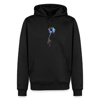 Blume Symbol Form Pflanze Bunt Glitzer - Männer Premium Bio Hoodie - Schwarz - Vorne - Nico (187cm)