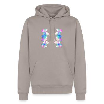 Couleurs Feuilles symbole Motif Feuille Coloré - Sweat à capuche Premium bio Homme - taupe - Devant - Nico (187cm)